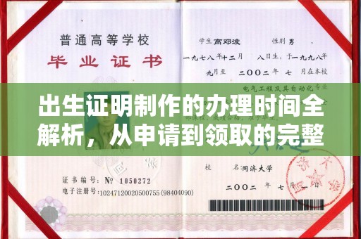 莲花出生证明制作的办理时间全解析，从申请到领取的完整指南